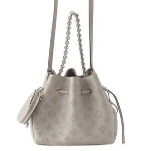 Louis Vuitton Mahina Bella Leather Monogram All Over Shoulder Bag Handbag Gray